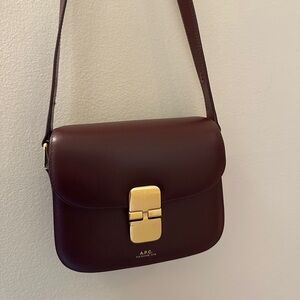 A.P.C. Red Crossbody Bag with Gold Accent